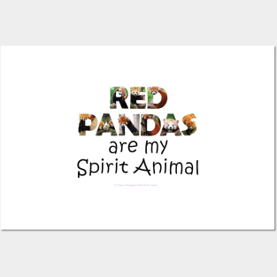 Red Pandas are my spirit animal - wildlife oil painting word art Posters and Art